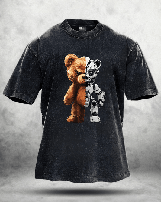 Robot Bear Washed T-Shirt